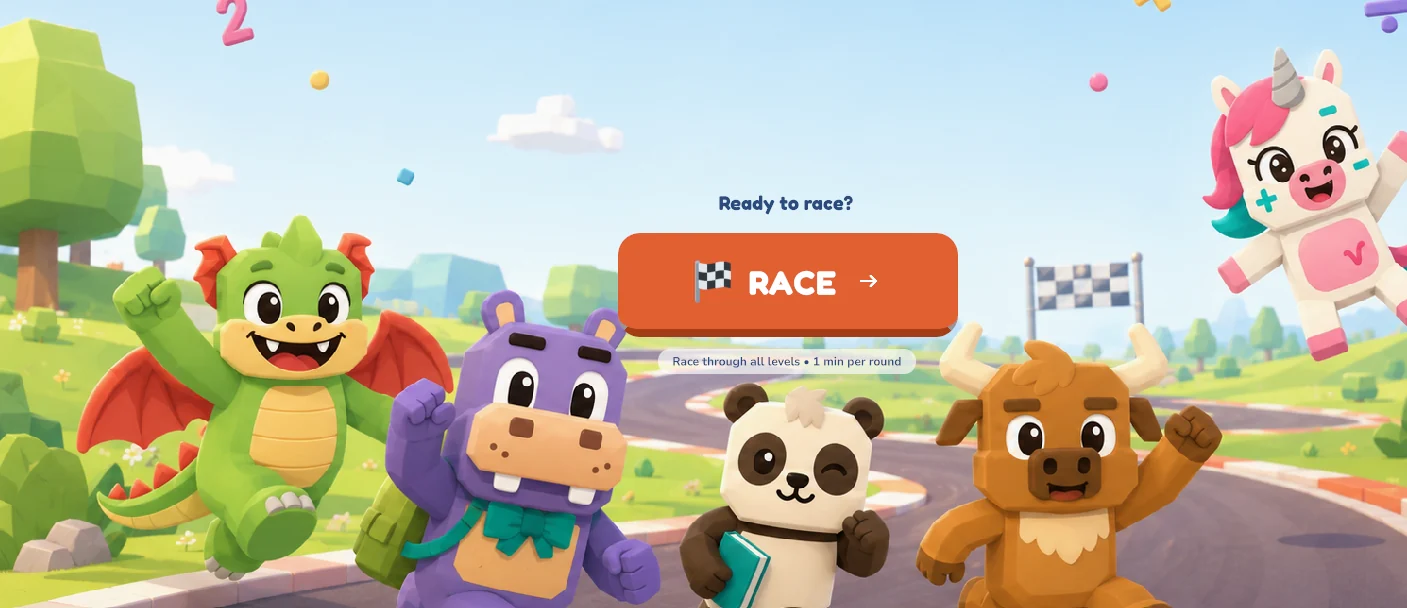 The Stemrace main menu with the five racers ready to race